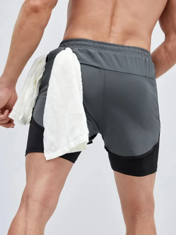 Men's Sportswear 2 In 1 Lightweight Training Shorts, Male Clothes For Gym Workout Yoga - Image 2