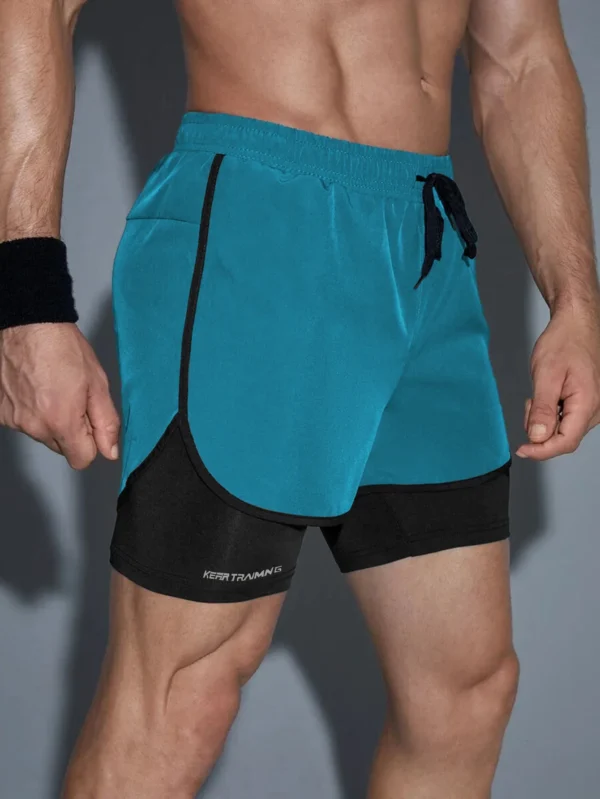 Men's Sportswear 2 In 1 Lightweight Training Shorts, Male Clothes For Gym Workout Yoga - Image 4