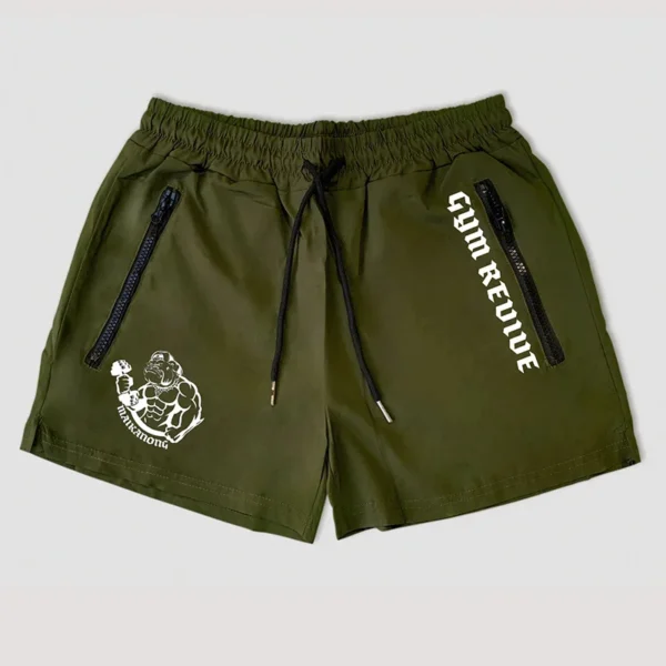 Men's Printed Shorts Summer Quick Dry Side Double Zipper Pockets Design Running Basketball Training Gym Shorts - Image 5