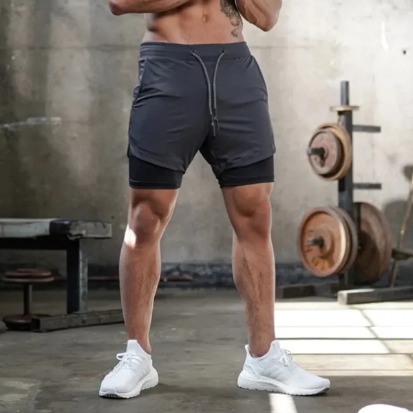 Men's Sport Shorts cool Sportswear Double-deck Running Shorts Summer 2 In 1 Casual Bottoms Fitness Training Jogging Short Pants - Image 5