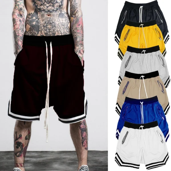 Men's Sports Shorts Basketball Mesh Quick Dry Gym Shorts for Summer Fitness Joggers Casual Breathable Short Pants Scanties Male